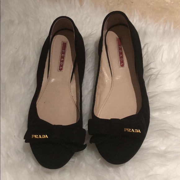 Prada Suede Bow Slip on flats - Picture 1 of 4